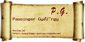 Passinger György névjegykártya