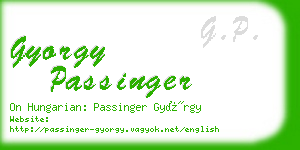gyorgy passinger business card